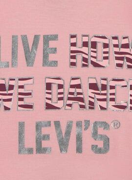 T-Shirt Levis Zebra Scrunchi Rosa para Menina