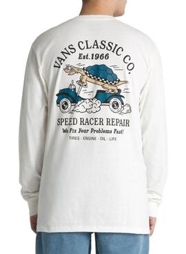 Sweat Vans Turtle Racer Branco para Homem