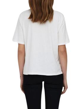 T-Shirt Only Lulu Branco para Mulher