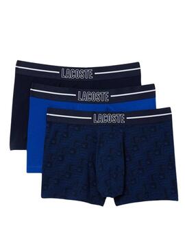 Pack 3 Cuecas Lacoste Boxer Azul para Homem