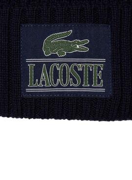 Chapéu Lã Lacoste Com Patch Azul Marinho