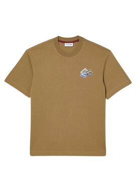 T-Shirt Lacoste Insignias Camel para Homem