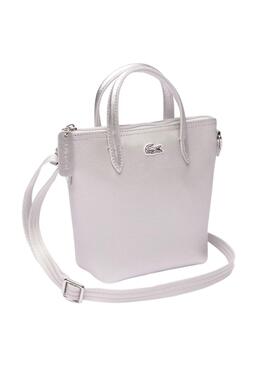 Bolsa Lacoste XS Shopping Cross Plateado Mulher