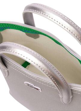 Bolsa Lacoste XS Shopping Cross Plateado Mulher