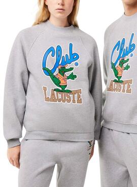Sweat Lacoste Club Cinza para Homem Y Mulher