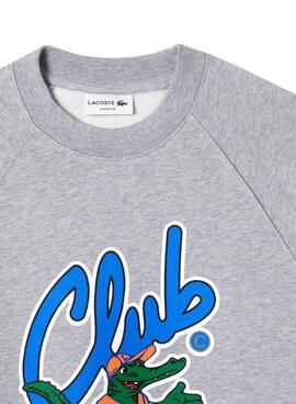 Sweat Lacoste Club Cinza para Homem Y Mulher