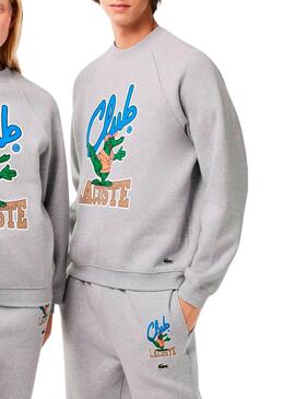 Sweat Lacoste Club Cinza para Homem Y Mulher