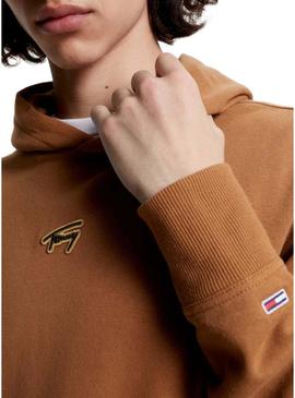 Sweat Tommy Jeans Signature Camel para Homem