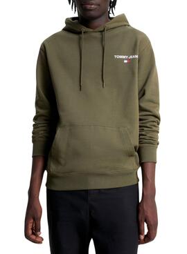 Sweat Tommy Jeans Graphic Hoodie Verde Homem