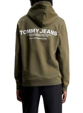 Sweat Tommy Jeans Graphic Hoodie Verde Homem