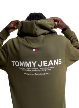 Sweat Tommy Jeans Graphic Hoodie Verde Homem