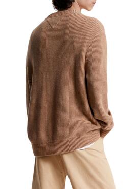 Camisola Tommy Jeans Tonal XS Badge Camel Homem