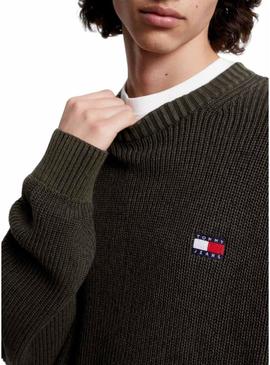 Camisola Tommy Jeans Tonal XS Badge Verde Homem