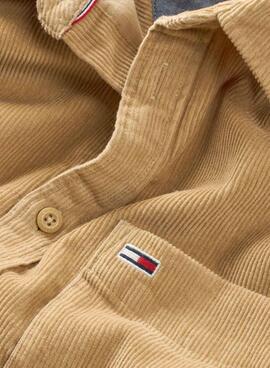 Camisa Tommy Jeans Corduroy Camel para Homem