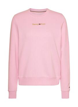 Sweat Tommy Jeans Gold Linear Rosa para Mulher