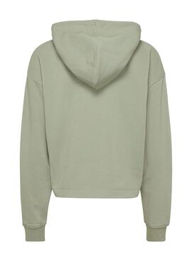 Sweat Tommy Jeans Relaxed Logo Verde Mulher