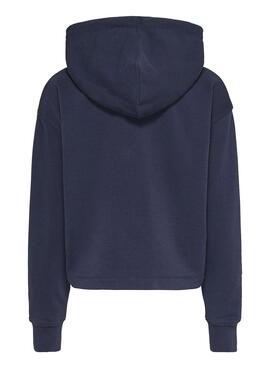 Sweat Tommy Jeans Relaxed Logo Azul Marinho Mulher