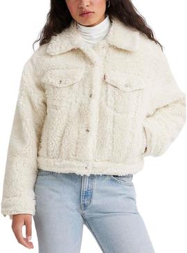 Casaca Levis Caminhoneiro Baby Bubble Sherpa Beige