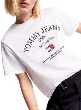 T-Shirt Tommy Jeans Lux Athletic Branco Mulher