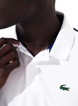 Polo Lacoste Sport Colorblock Branco De Homem