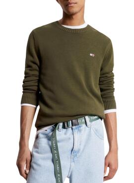 Camisola Tommy Jeans Essential Crew Verde Homem
