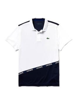 Polo Lacoste Sport Colorblock Branco De Homem