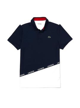 Polo Lacoste Sport Colorblock Marinha Para Homem