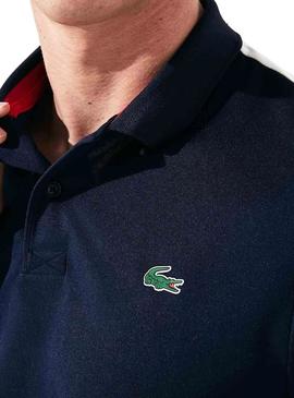 Polo Lacoste Sport Colorblock Marinha Para Homem