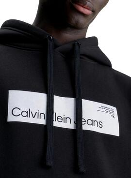 Sweat Calvin Klein Jeans Hiper Real Box Preto