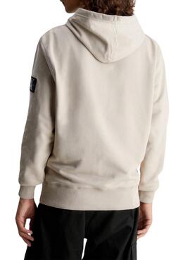 Sweat Calvin Klein Jeans Badge Hoodie Beige