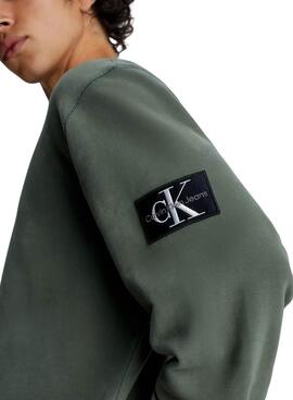 Sweat Calvin Klein Jeans Badge Verde Homem