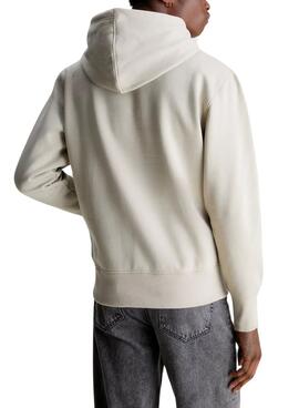 Sweat Calvin Klein Institutional Hoodie Beige