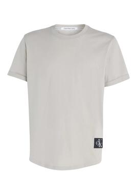 T-Shirt Calvin Klein Jeans Badge Vire Beige