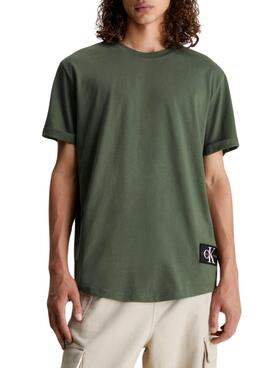 T-Shirt Calvin Klein Jeans Badge Vire Verde