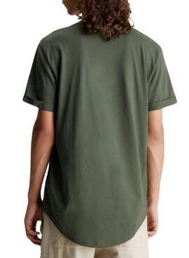 T-Shirt Calvin Klein Jeans Badge Vire Verde
