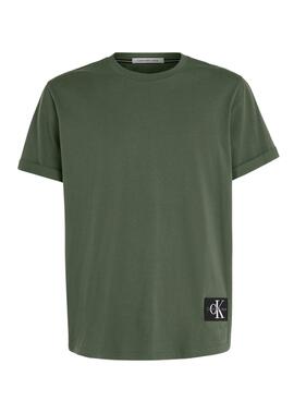 T-Shirt Calvin Klein Jeans Badge Vire Verde