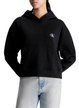 Etiqueta tecida Sweat Calvin Klein Jeans Preto