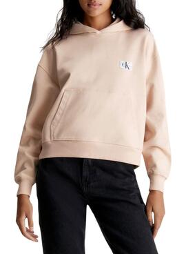 Etiqueta tecida Sweat Calvin Klein Jeans Beige