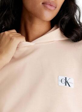 Etiqueta tecida Sweat Calvin Klein Jeans Beige