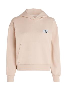 Etiqueta tecida Sweat Calvin Klein Jeans Beige