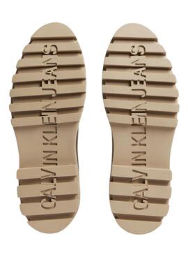 Botas Calvin Klein Chelsea Flatform Beige Mulher