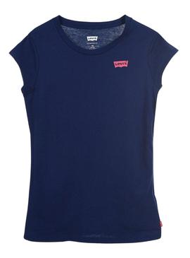 T-Shirt Levis Batwing Azul Marinho para Menina