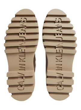 Botas Calvin Klein Jeans Flatform Lace Beige Mulher