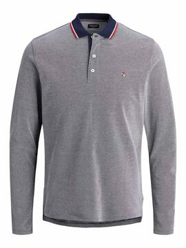 Polo Jack & Jones Bluwin M/L Cinza para Homem