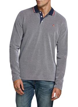 Polo Jack & Jones Bluwin M/L Cinza para Homem