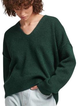 Camisola Superdry V Neck Oversized Verde Mulher