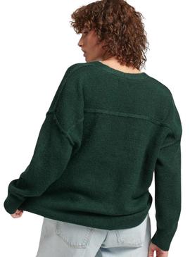 Camisola Superdry V Neck Oversized Verde Mulher