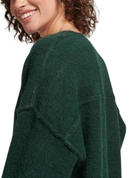 Camisola Superdry V Neck Oversized Verde Mulher