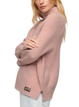 Camisola Superdry Essential Rib Rosa para Mulher