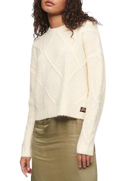Camisola Superdry Chunky Cabo Beige para Mulher